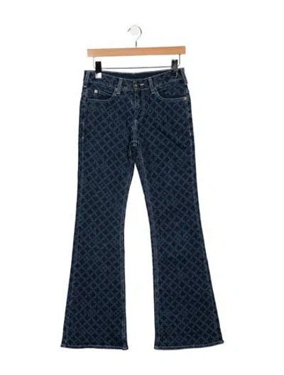 Pre-owned Charles Jeffrey Loverboy Mid-rise Flared Jeans In Blue