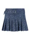 Charles Jeffrey Loverboy Pleated Mini Skirt With Shimmering Sequins In Blue