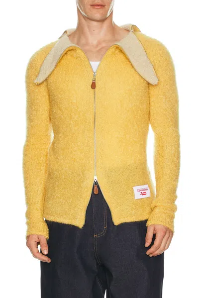 Charles Jeffrey Loverboy Mohair Banana Zip Jumper In Yellow