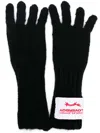 Charles Jeffrey Loverboy Logo-patch Knitted Gloves In Black