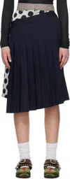 Charles Jeffrey Loverboy Navy & Beige Waisted Skort