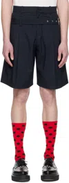 Charles Jeffrey Loverboy Navy Belted Edinburgh Shorts