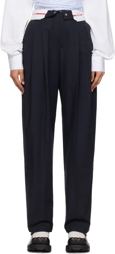 Charles Jeffrey Loverboy Navy Edinburgh Trousers In Navy Fabric Salad