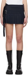 Charles Jeffrey Loverboy Navy Micro Wrap Kilt Miniskirt