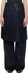 Charles Jeffrey Loverboy Navy Wide Leg Skouser Waisted Trousers