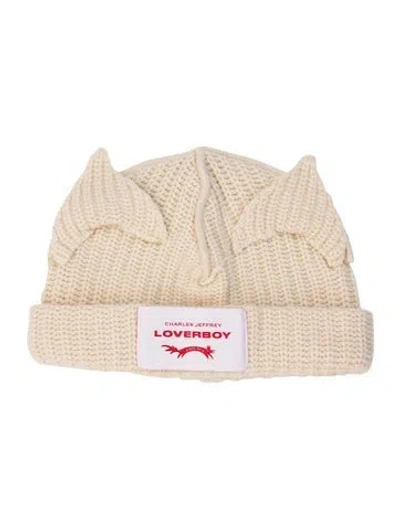Pre-owned Charles Jeffrey Loverboy Neutral Wool Beanie. In Neutrals