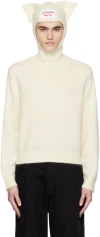 Charles Jeffrey Loverboy Off-white Ears Balaclava Sweater In Ecru Ecru