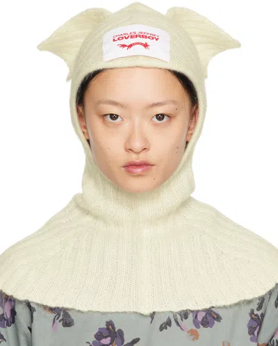 Charles Jeffrey Loverboy Chunky Ears Knit Baclava In Ecru