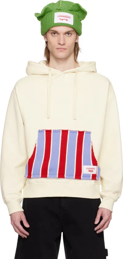 Charles Jeffrey Loverboy Off-white Patch Rabbit Ears Hoodie In Ecru