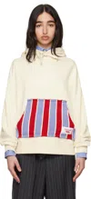 Charles Jeffrey Loverboy Off-white Patch Rabbit Ears Hoodie In Ecru
