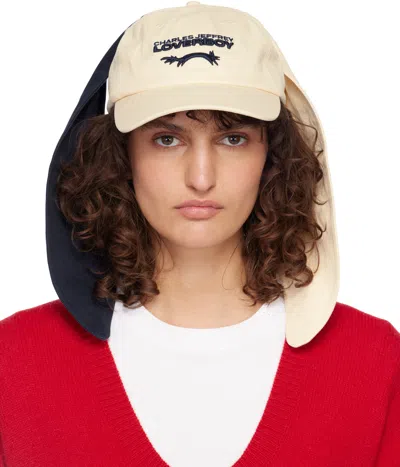 Charles Jeffrey Loverboy Off-white Colour Block Bunny Cap In Sand