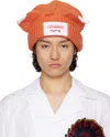 Charles Jeffrey Loverboy Orange Chunky Ears Beanie In Orange Fox