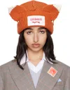 Charles Jeffrey Loverboy Orange Chunky Ears Beanie In Orange Fox