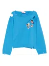 Charles Jeffrey Loverboy Patch-detail Distressed-effect Sweater In Blue