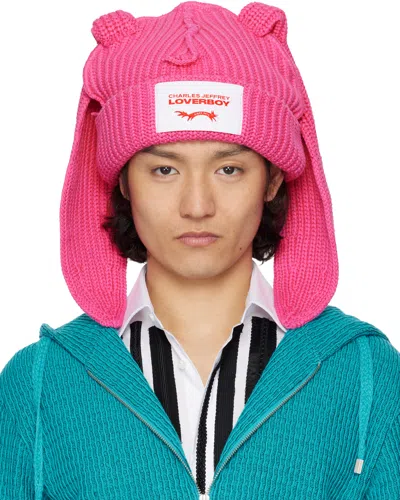 Charles Jeffrey Loverboy Pink Chunky Rabbit Beanie