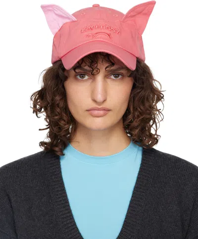 Charles Jeffrey Loverboy Pink Colour Block Ears Exclusive Cap In Red