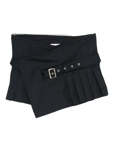 Charles Jeffrey Loverboy Pinstripe Wrap Mini Skirt In Blue