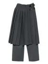 Charles Jeffrey Loverboy Pleated Layered Trousers In Gray