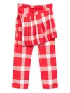 Charles Jeffrey Loverboy Pleated-panel Checked Trousers In Red