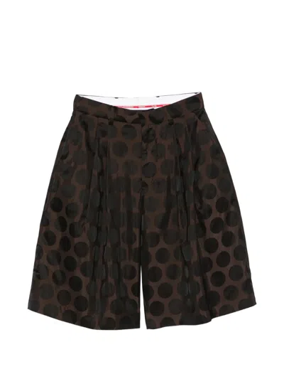 Charles Jeffrey Loverboy Polka-dot Bermuda Shorts In Brown