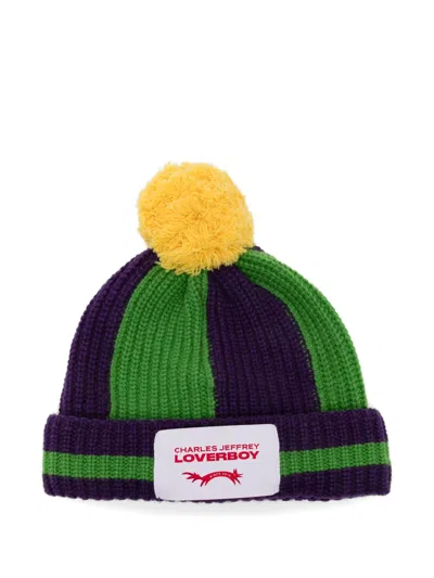 Charles Jeffrey Loverboy Pompom Beanie Hat In Green
