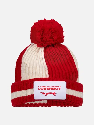 Charles Jeffrey Loverboy Pompom Beanie In Red