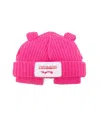Charles Jeffrey Loverboy Pink Chunky Rabbit Beanie In Red