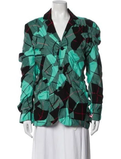 Pre-owned Charles Jeffrey Loverboy Printed Blazer W/ Tags In Green