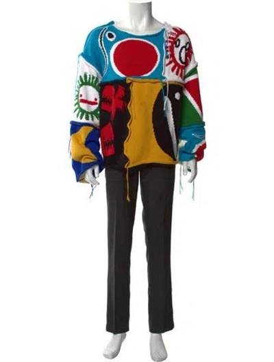 Pre-owned Charles Jeffrey Loverboy Printed Crew Neck Pullover In Black