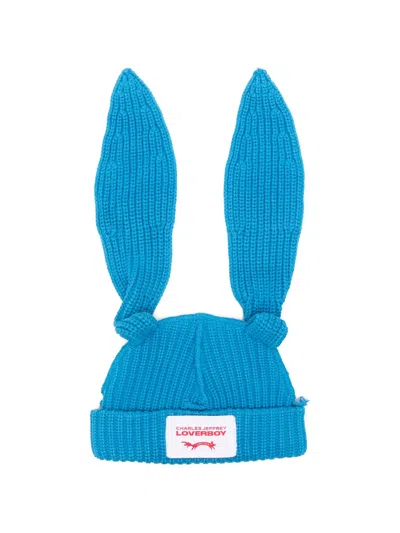 Charles Jeffrey Loverboy Rabbit Beanie Hat In Blue