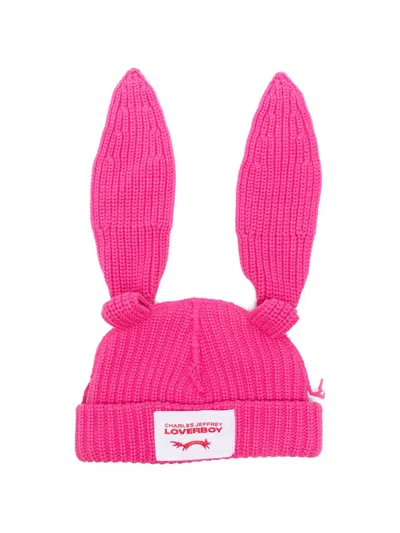 Charles Jeffrey Loverboy Rabbit Beanie Hat In Pink