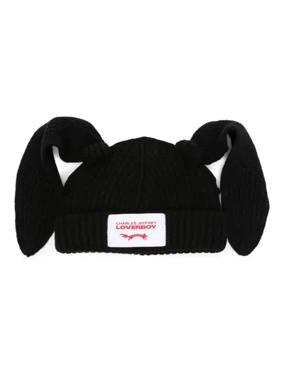 Charles Jeffrey Loverboy Chunky Rabbit Beanie In Black