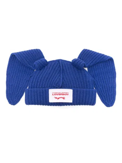 Charles Jeffrey Loverboy Rabbit-ears Beanie In Blue