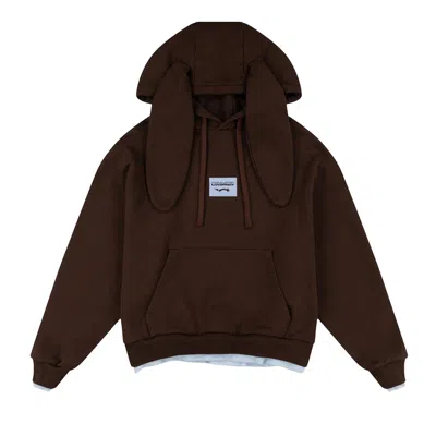 Pre-owned Charles Jeffrey Loverboy Rabbit Ears Hoody 'brown/light Blue' | Men's Size M