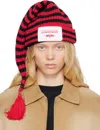 Charles Jeffrey Loverboy Sloppy Giuseppe Beanie In Red + Black Stripe