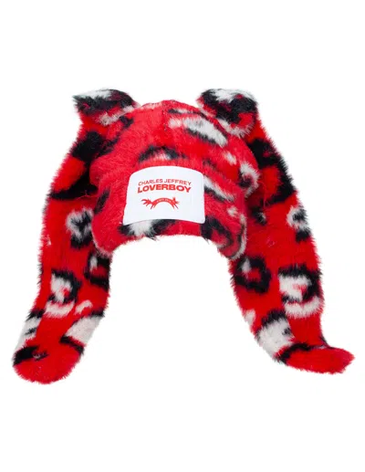 Charles Jeffrey Loverboy Red Beanie With Ears