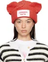 Charles Jeffrey Loverboy Red Chunky Ears Beanie In Red