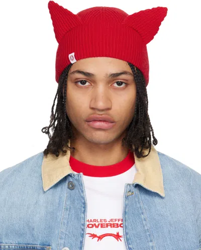 Charles Jeffrey Loverboy Red Ears Rib Beanie