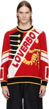 Charles Jeffrey Loverboy Intarsia-logo Sweater In Red Soldier