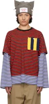 Charles Jeffrey Loverboy Patch T-shirt In Red + Black + Blue S