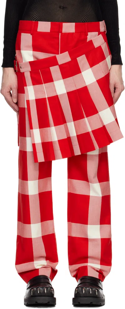 Charles Jeffrey Loverboy Red Skouser Trousers