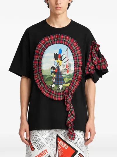 Charles Jeffrey Loverboy Ruffle-patch T-shirt In Black