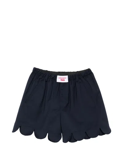 Charles Jeffrey Loverboy Scalloped Shorts In Black
