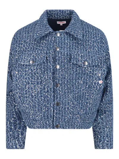 CHARLES JEFFREY LOVERBOY SEQUIN-EMBELLISHED DENIM JACKET