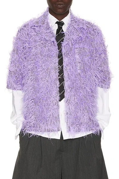 Charles Jeffrey Loverboy Shaggy Hawaiian Shirt In Purple
