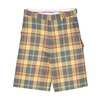 Charles Jeffrey Loverboy Glasgow Cotton Shorts In Green/grey