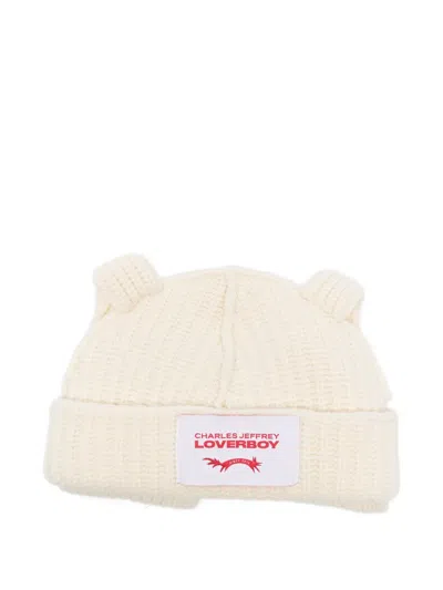Charles Jeffrey Loverboy Side-ear Logo-path Beanie Hat In Neutral