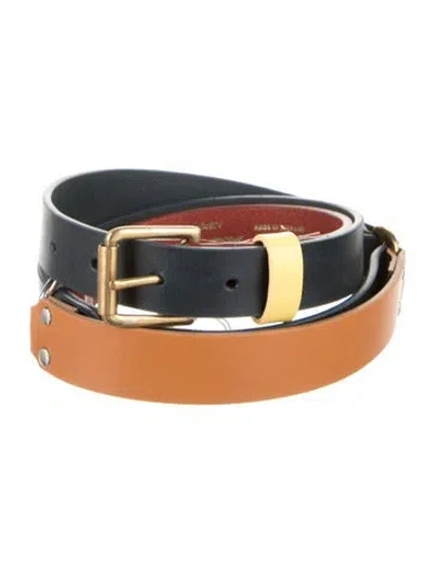 Pre-owned Charles Jeffrey Loverboy Skinny Leather Belt W/ Tags In Grey