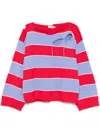 Charles Jeffrey Loverboy Slash Stripe Sweater In Red