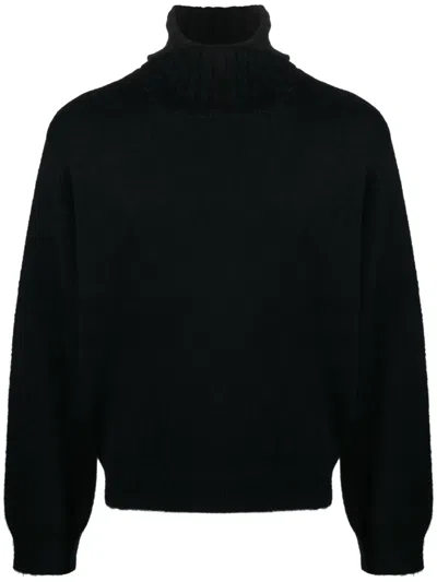 Charles Jeffrey Loverboy Slouchy-hood Felted Jumper In Black